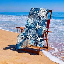 1 Pieza Toalla de playa con escena submarina-Vida marina vibrante, estampado de coral y estrella de mar, super suave de secado rápido de microfibra para viaje, piscina, yoga, camping-Lavable a máquina - Multicolor - Ver 5