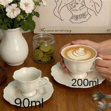 A Set Of 90ml/300ml Floral Ceramic Coffee Cups And Saucers, Suitable For Use In The Microwave And Dishwasher, Ideal For Espresso And Arabic Coffee. Saudi-Style Coffee Cups, Perfect For Afternoon Tea, Cafes And The Kitchen – The Ideal Gift - Multicolor - View 9
