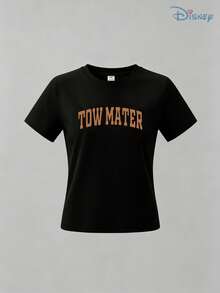 Boys' Disney Cars Tow Mater Racing Flag Graphic T-Shirt, Kids Retro Tow Mater Tee, Soft Breathable Casual Top For Boys, Ideal For Everyday Wear, Playground, School, Theme Parks, Vacation & Outdoor Activities - màu đen - Xem 3