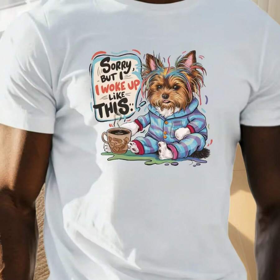 Printed T-Shirt For Men And Women - 白色 - 查看 1
