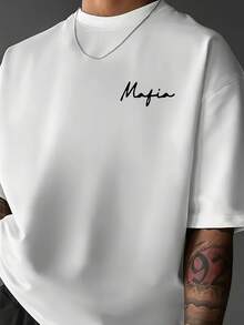 Men's Polyester Mesh T-Shirt, Loose Fit, Bold Geometric 3D Print, Round Neck, Streetwear, 4-Season Stretch Comfort, Lightweight Stretch, Washable, Urban Fashion - 白色 - 查看 5