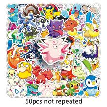pokemon Bộ 50 miếng dán Pokémon hỗn hợp, màu trắng, chống thấm nước, bền chắc, thích hợp dán lên laptop, điện thoại, đàn guitar, mũ bảo hiểm, hành lý, không cần nguồn điện. - Nhiều màu - Xem 9