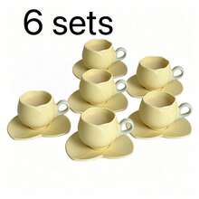 1 Juego de taza y platillo de café de cerámica con patrón de tulipán hecho a mano, fabricado en material cerámico. Juego de taza y platillo de cerámica retro, caja de regalo para el té de la tarde, vajilla para el té de la tarde. Un juego de taza y platillo de café para celebrar. - Multicolor - Ver 19