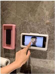 1 cái Giá đỡ điện thoại nhà tắm chống nước, chống sương mù, không cần khoan, xoay 360°, màn hình cảm ứng độ nhạy cao, giá đỡ điện thoại gắn tường đa năng cho nhà tắm và nhà bếp, phù hợp với điện thoại dưới 6.8 inch, tương thích với iPhone 14 13 12 11 Pro Max XS XR, phụ kiện nhà tắm làm quà tặng - Nhiều màu - Xem 4