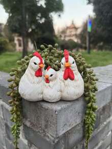 Hen-Shaped Indoor/Outdoor Succulent Planter, Cute Succulent Plant Pot, Perfect For Desktop Decoration - A - View 2