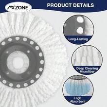 4 Premium Mop Heads Refills, Compatible Spin Magic Mop Fits 6.3 Standard Round Spin Mop Heads Microfiber, Inner Hole 2.5'' Only - Washable, White - 4 cái (Gói 1) - Xem 3