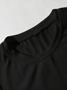 Camiseta de Mujer de Algodón Puro con Estampado de Rottweiler con Gafas de Sol, Ajuste Cómodo - Negro - Ver 5