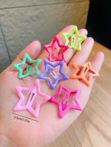 10/30/60PCS Pinzas para el cabello de estrella de cinco puntas multicolor brillante para niñas, pinzas para el flequillo, pinzas BB de estrella brillante simple y linda, accesorios para el cabello, regalo para estudiantes, uso diario - Multicolor - Ver 2