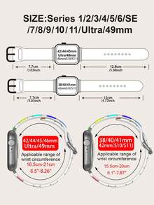 1件彩虹足球圖案軟矽膠彈性透氣舒適手環替換錶帶，適用於 38mm、40mm、41mm、42mm、44mm、45mm、46mm、49mm，中性時尚性感軟矽膠運動手錶錶帶，兼容 Series 11 Ultra3 SE3 Ultra2 S11 S10 SE2 9 8 7 SE 6 5 4 3 2 1 - 彩色 - 查看 6