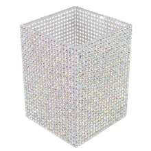 Acrylic Fully Rhinestoned Pen Holder & Makeup Brush Organizer, Luxury Sparkling Desktop Decor, Vanity Desk Pen Holder & Storage Solution - Multicolor - View 7