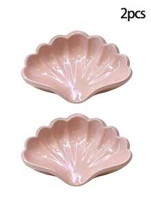 2pcs Nordic Style Shell Shaped Soap Dish, Multifunctional Makeup & Jewelry Storage Tray, White Desktop Decor, Bathroom Accessories, Non-Slip Soap Holder, Vanity Countertop Organizer, Minimalist Home Goods, Bathroom Essentials - Promotional Price - View 16