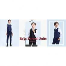 Toddler & Teen Boys Slim Fit Tuxedo Suit Set Wedding Ring Bearer Communion Formal Outfit - Rượu sâm panh - 5 chai - Xem 7