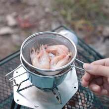 CAMPINGMOON Muỗng lọc lưới mịn bằng thép không gỉ 304 dùng cho cắm trại ngoài trời, S213 - Bạc - Xem 2