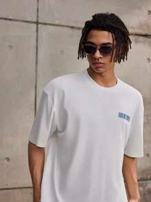 Camiseta Oversized para Hombre  en Blanco con Estampado Frontal y Trasero - Blanco - Ver 4