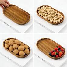 5 PIEZAS Bandejas de Madera de Acacia, Bandejas de Madera Ovaladas, Perfectas para Servir Alimentos, Postres, Aperitivos y Café. Vajilla Elegante, Adecuada para Uso en el Hogar, Fiestas y Restaurantes. Esta Vajilla de Madera es Perfecta para Fiestas y Decoración del Hogar, También como Artículos Esenciales Diarios del Hogar y Regalo del Día de la Madre. - Amarillo - Ver 9