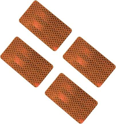 Amber Reflective Safety Markers 2 X 5 Prismatic Lenses Pack Of 4 Enhanced Visibility