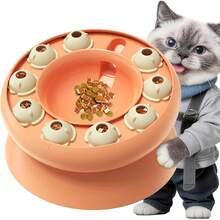 Indoor Cat Puzzle Feeder Toy, Interactive Enrichment Slow Feeder Bowl, Kitten Mental Stimulation Toy For Fast Eating Cats - Pink - View 8