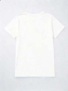 Soft 2026Camiseta casual de mujer con estampado de corazones y rayas, para veranocool pattern - Blanco - Ver 2
