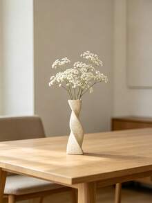1pc Geometric Twisted Vase, Minimalist Yet Creative Geometric Rotating Vase, Suitable For Home, Living Room, Desk And Foyer Decor - Distortion - View 3