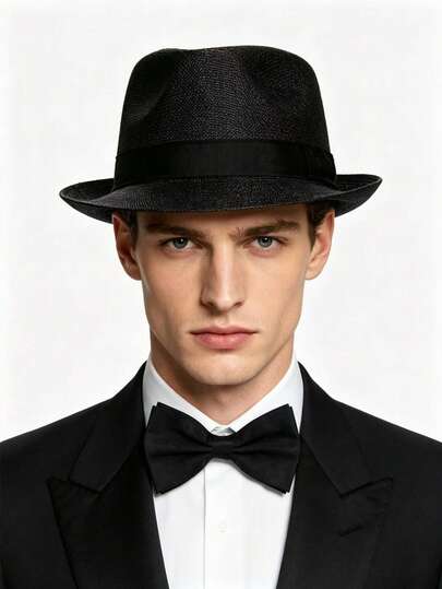 Secret Agent Role Play Outfit, Includes Hat, Tie, Suit For Halloween, Valentine's Day, Carnival, Masquerade Party, Gangster Costume Accessories, Party Decorations, Sexy Outfit, Summer Beach Holiday Attire