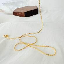 1pc Exquisite Shiny Necklace, S925 Sterling Silver Thin Collarbone Chain, Minimalist Sparkling Everyday Layering Jewelry - Baby's Breath Necklace - View 15