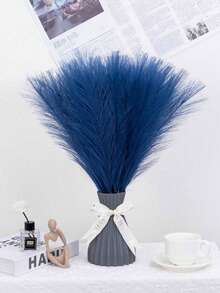 1pc/3pcs/5pcs/6pcs/8pcs/15pcs/20pcs 55cm/97cm Artificial Pampas Grass, Fake Plants Home Decor, Indoor Decoration, Deep Blue Artificial Turf Grass, Real Grass Flower Decor, Large Artificial Grass Branches, Suitable For Living Room Floor Vase Decor, Grass Vase Filler, Floor Vase Filler, Boho Style Home Decor - Dark Blue - View 6