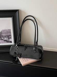 Korean Style Casual Retro Underarm Bag For Women, New Fashion Chic Handbag, Shoulder Bag For Work & Commute - Black - View 3