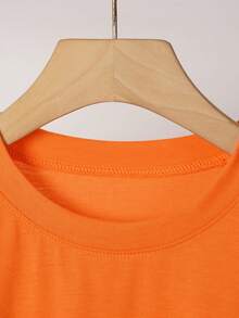 Women's Tops, Mother's Day Outfit, Vintage Cassette Tape, 1980s T-Shirt, Casual Round-Neck Short-Sleeve Top, Spring/Summer Women's Clothing, Breathable Cotton Tee, Free Shipping, All-Match - 橘紅色 - 查看 4