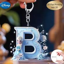 Móc khóa acrylic Disney, in 2D bề mặt phẳng, 1 móc khóa acrylic Disney, 26 chữ cái tiếng Anh, hình công chúa Elsa trong phim Frozen với họa tiết hoa, móc khóa túi xách dễ thương, móc khóa đôi, móc khóa xe hơi, quà sinh nhật cho fan Frozen, bề mặt phẳng 2D, lựa chọn hoàn hảo cho các dịp lễ. - Nhiều màu - Xem 21