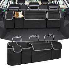Oxford Material Multi-Functional Car Trunk Storage Box, With 4 Large Pockets And 3 Adjustable Straps, Suitable For Backseat Storage Bag Of Various Car Models - A - View 1