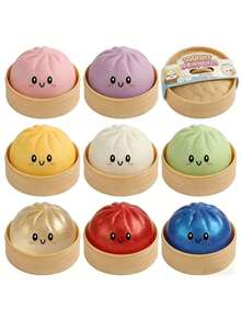 2/4/16Pcs Cute Steamed Bun Dumpling Squishy Toy, Soft Slow Rebound Stress Ball, Transformable Simulation Bread Model, Handcrafted Decompression Squishy Toy, Anxiety Relief Relaxation Ornament, Ideal Office Desktop Gift, Suitable For Christmas, Halloween, Thanksgiving, Birthday Party Gifting For Family & Friends, Comes With Matching Steamer Basket - Nặn thành những chiếc bánh nhỏ (màu ngẫu nhiên) - Xem 9