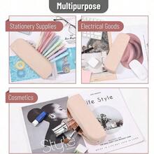 Mr. Pen- Silicone Pencil Aesthetic Pencil Bag Women, Makeup Pouch, Multifunctional Pouch Stationery, Cosmetics And Electrical Goods Storage - 馬里布 - 查看 7