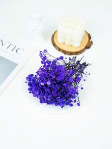 25/50/100/300pcs Mini Artificial Baby's Breath - For Resin Mold Art And Crafts, Ivory White Bouquet For Hair Accessories, Wedding Wreaths, Table Flowers, Home Decor - Purple - View 4