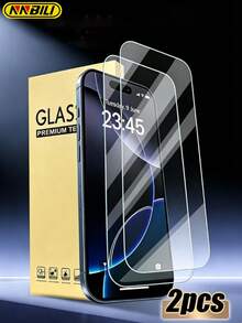 NNBILI 2pcs HD Tempered Glass Phone Screen Protector, Full Coverage, Compatible With IPhone 17 16 15 14 13 12 11 Pro Max 17e 16e X Xs Max 7 8 Plus, 9H Hardness, Transparent, Scratch-Resistant, Anti-Drop, Shockproof Anti-Fingerprint - Clear - View 14