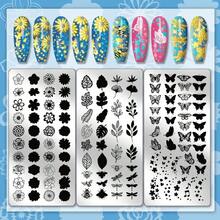 PH PandaHall 3 piezas Placas de Estampado de Uñas de Insectos y Plantas, Plantillas de Arte de Uñas con Flores y Hojas, Plantillas de Arte de Uñas con Abejas y Libélulas para Manicuras de Mujeres enApto para 10 personas - Retrato de dama retro - Ver 2