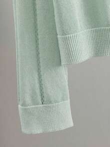 Cárdigan de punto ligero para mujer, de manga larga, informal y transpirable, para primavera/verano - verde menta - Ver 7