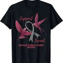 Borderline Personality Disorder Awareness Gray T-Shirt Suower - Black - View 1