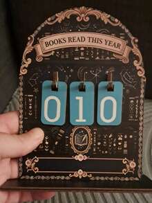 2D Vintage Reading Tracker, 4mm Thick, 15cm High, Annual Book Counting Decor, Can Track Up To 999 Books This Year, Sturdy Structure, Bookshelf Decor, Bookshelf Counter, Reading Counter, Handmade Interesting Bookshelf, Desktop Decor, Office Desk Decor, Suitable For Students, Office Workers, Readers, Teachers, Writers - Multicolor - View 9