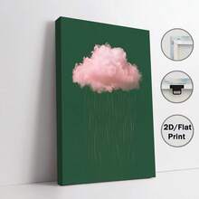 2D Flat Wall Decor, Vintage Poster, Abstract Sky Fabric Painting With Green And Pink Clouds, Unique Artistic Wall Aesthetic Enhancement, Suitable For Living Room And Bedroom, Frameless - G - View 18