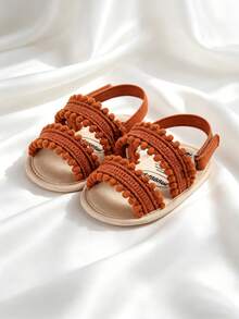 Neugeborenen Babysandalen, rutschfeste Softsohlensandalen, Kleinkind Outdoor lässig Sommerschuhe, 0-1 Jahre alt, weiche Sohle rutschfest, kleine weiße Blume atmungsaktive Babyschuhe, 0-18 Monate - Braun - Übersicht 6