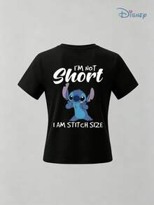 Boys' Disney Lilo & Stitch "Stop Expecting Normal" Funny Quote Graphic T-Shirt, Kids Sarcastic Stitch Tee, Soft Breathable Casual Top For Boys, Ideal For Everyday Wear, Playground, School, Theme Parks, Vacation & Outdoor Activities - Black - View 2
