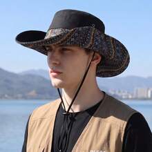 Fashionable Wide Brim Bucket Hat, National Wind Sun Protection Hat For Women, Versatile Summer Sunhat - A - View 13