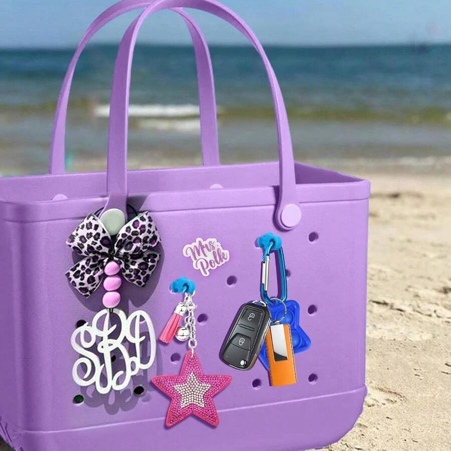 Key Holder Accessories Bogg Bags X Large, Insert Charm Carabiner Keychain Beach Bag - 藍色的 - 查看 1