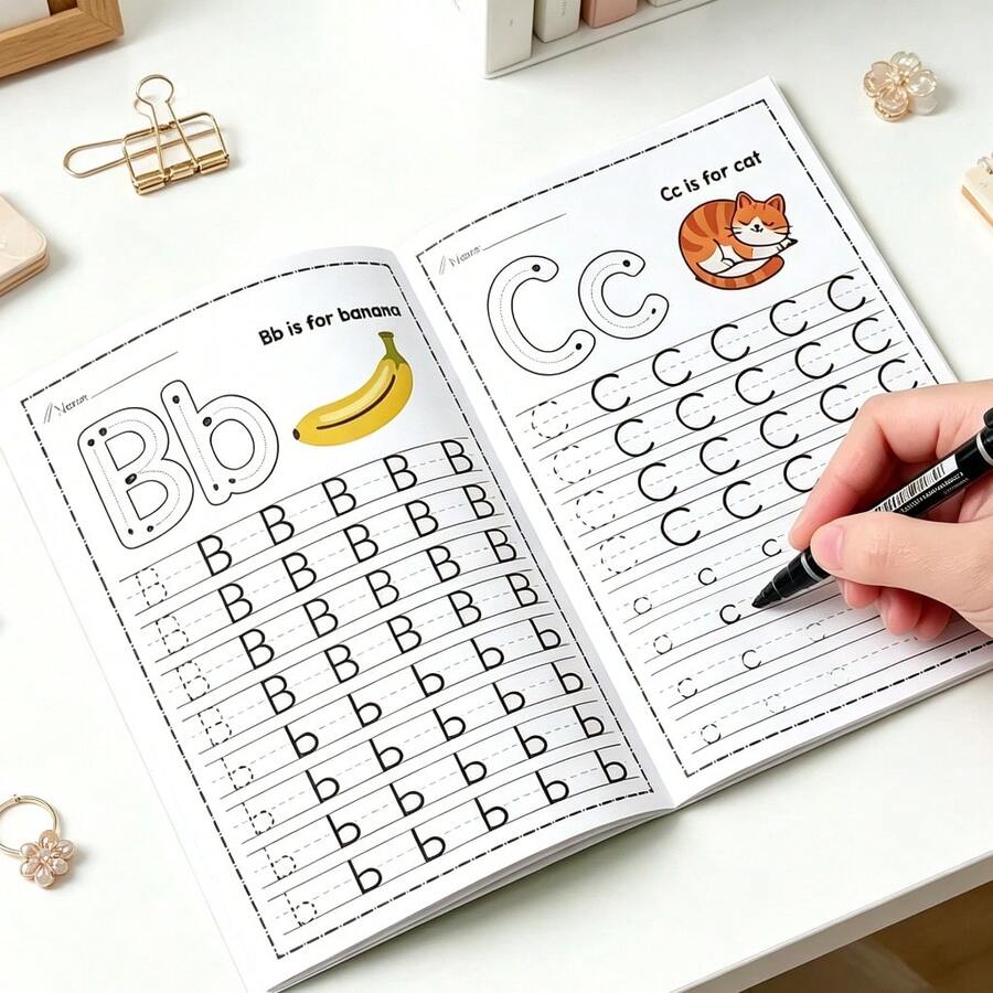32頁英文練習本，學習英文字母、練習英文手寫、英文字母描紅書、書法臨摹本、英文寫作筆記本。學校文具、學習用品、學生獎勵。 - A - View 1