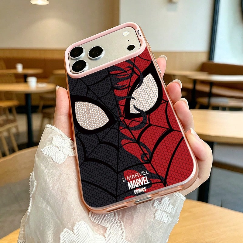 Marvel 手機殼,紅黑配色蜘蛛人極簡設計,適用於 iPhone 18 Pro、18Pro Max、17 Pro、12 Pro、14 Pro Max、16 Pro Max、IP17、16 Plus、15 Pro Max、IP16、14 Plus、15 Pro、IP14、13 Pro Max、17 Air、12、11 Pro,時尚高級防護殼,防震保護套 - 玫紅色 - 查看 1