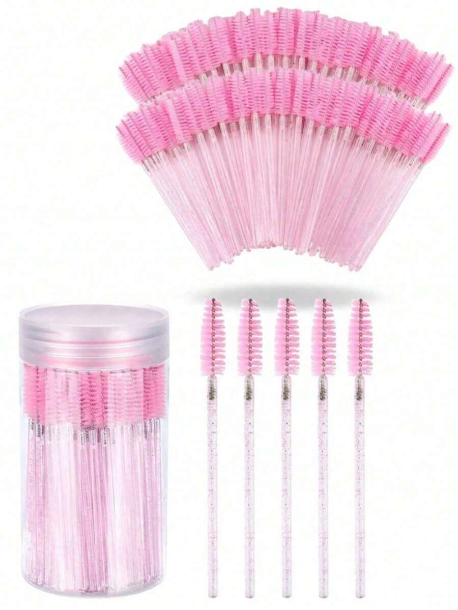 OBOVAY 50 pièces Eyeliner jetable, recourbe-cils, brosse à sourcils en cristal, brosse à mascara, ensemble de brosses à sourcils (sans boîte), convient pour les sourcils, les extensions de cils, les cosmétiques pour sourcils (rose), le maquillage, bon marché, la coquetterie, les accessoires de maquillage, bon marché, les cadeaux de remplissage, le maquillage, les outils de maquillage, le cadeau, le cadeau pour femmes, le cadeau de Noël, le cadeau gratuit, le voyage, les articles bon marché, les essentiels de voyage - Multicolore - Voir 1