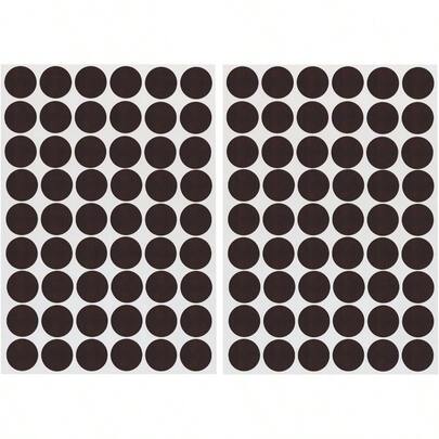 108Pcs Self - Adhesive Wooden Furniture Cabinet Screw Hole Cover Stickers Decoration Supplies, 20mm Dia Black Walnut