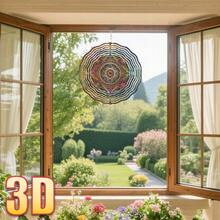 1 pieza Patrón geométrico colorido 3D, 10in*10in con gancho giratorio, 360° Decoración artística dinámica colgante de metal resistente de doble cara para DIY creativo (Colgante no incluido), Estilo aleatorio - A - Ver 6