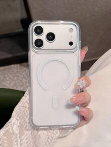 Minimalist Frosted Transparent Acrylic Magnetic Phone Case, Compatible With IPhone 17 Pro Max/17 Pro/17/16 Pro Max/16/16 Pro/16 Plus/15/15 Pro Max/15 Pro/15 Plus/11/12/13/14 Pro Max/12 Pro/12 Pro Max/13 Pro/13 Pro Max/7 Plus/14 Pro/14 Pro Max, Anti-Slip And Anti-Sweat Hard Shell - Frosted Transparent - View 7