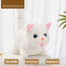 Nuevo juguete de peluche de gatito para caminar, gato interactivo eléctrico, Animal relleno, cola mullida, cabeza que mueve, gato, juguete para mascotas, regalo para niños - Gato Bantam Blanco - Ver 26